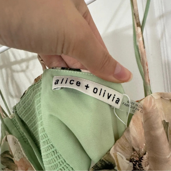 Alice + Olivia Lorelle Floral Open Back MIDI Dress Women’s Size 10 - Picture 6 of 12